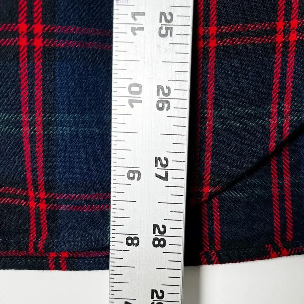 J CREW Shirt Mens Small Blue Red navy Plaid Heavyweight Flannel Outdoor